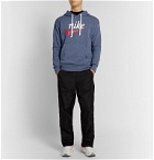 Nike - Sportswear Heritage Logo-Print Fleece-Back Cotton-Blend Jersey Hoodie - Blue