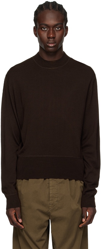 Photo: LEMAIRE Brown Mock Neck Sweater