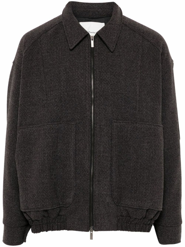 Photo: The Frankie Shop Grey Bouclé Bomber Jacket