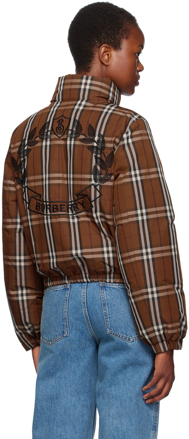 Burberry Brown Check Down Jacket Burberry