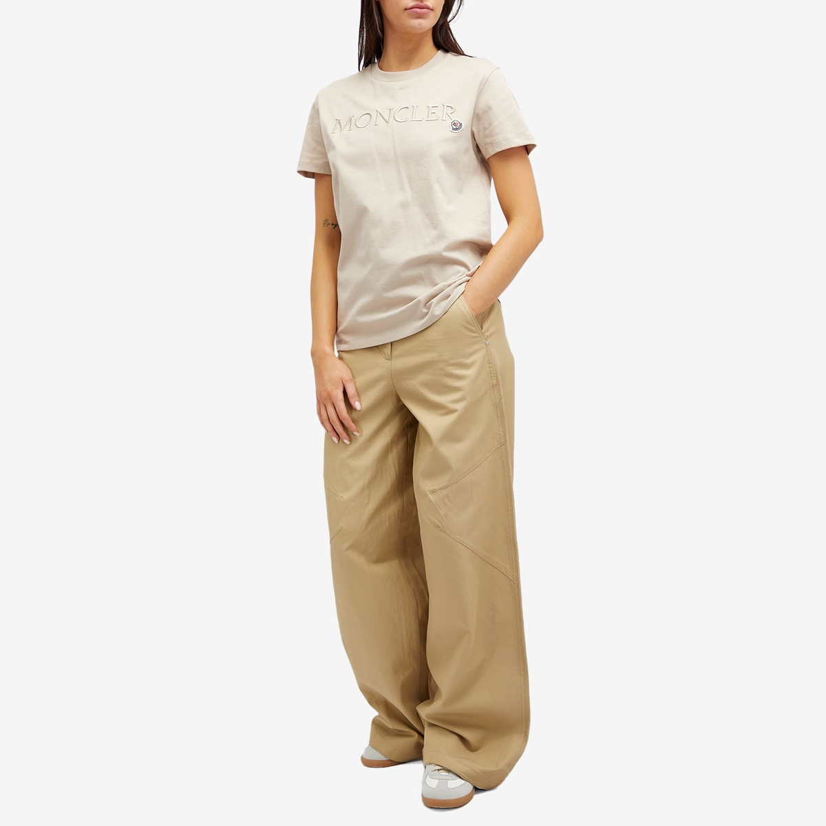 Moncler Women's Logo T-Shirt in Brown Moncler