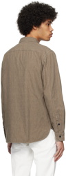 RRL Brown Spread Collar Shirt