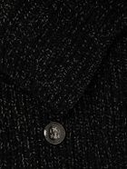 Brunello Cucinelli - Shawl-Collar Double-Breasted Ribbed Virgin Wool, Silk and Cashmere-Blend Cardigan - Black