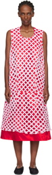 Comme des Garçons Red & Pink Tulle Braided Mesh Midi Dress