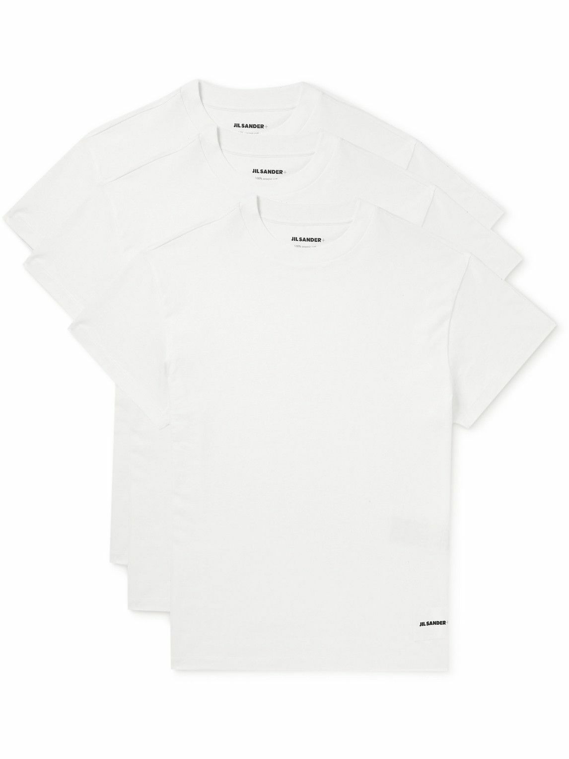【Jil Sander】 Organic Cotton T-Shirt Set Whit(3 Pack) Jil Sander - Set of Three Organic Cotton-Jersey T-Shirt