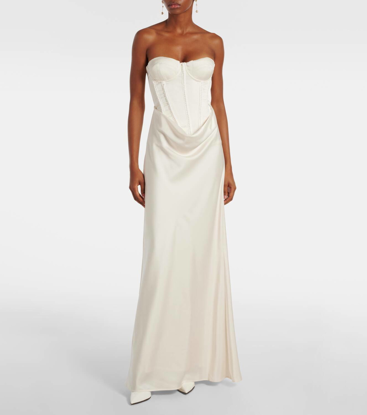 ワンピース ROTATE BIRGER CHRISTENSEN Corset dress Rotate Bridal embellished satin corset dress ROTATE Birger