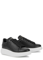 Alexander McQueen Oversized Black Leather Sneakers, Sneakers, Black