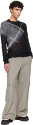 HELIOT EMIL Black Fluxus Crewneck Sweater