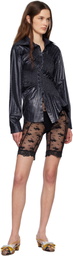 Yuhan Wang Black Lace Biker Shorts