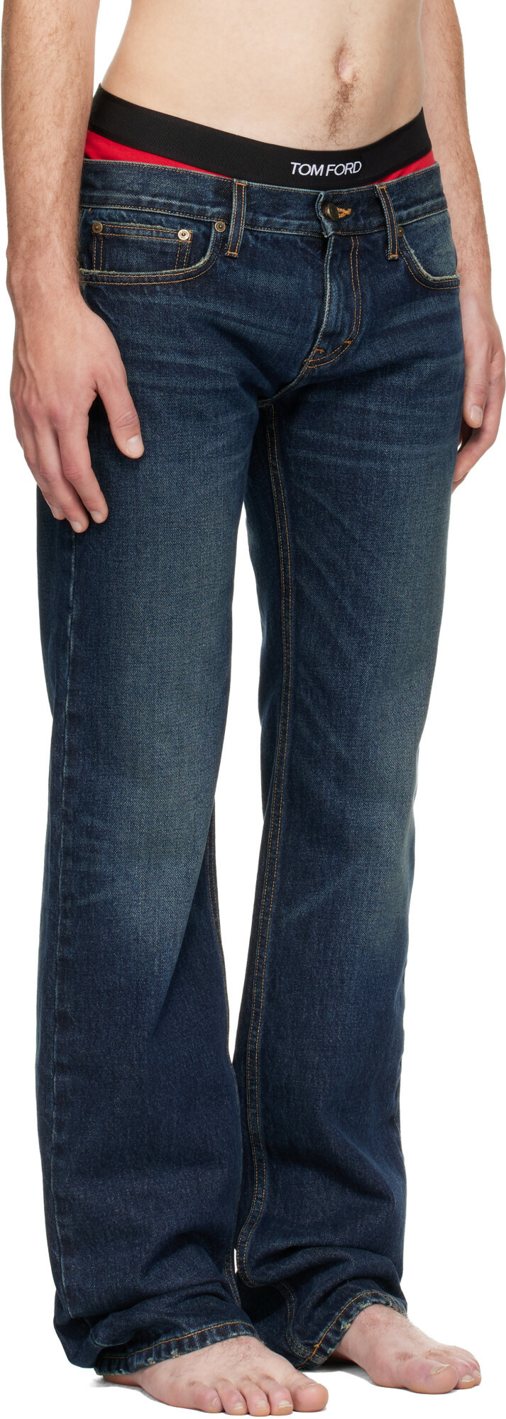 Raimundo Langlois Indigo Slim Straight Jeans