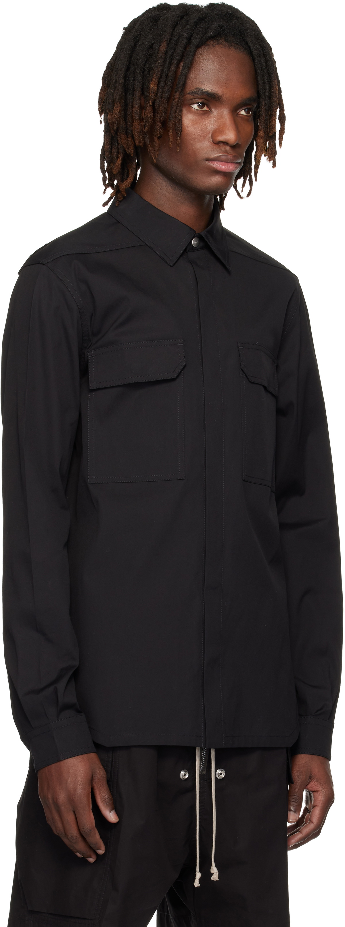 Rick Owens Black Temple Outershirt Rick Owens