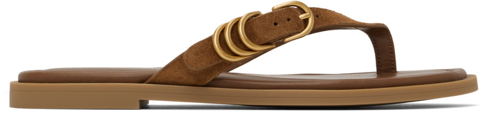 Photo: rag & bone Brown Gia Italian Suede Thong Sandals