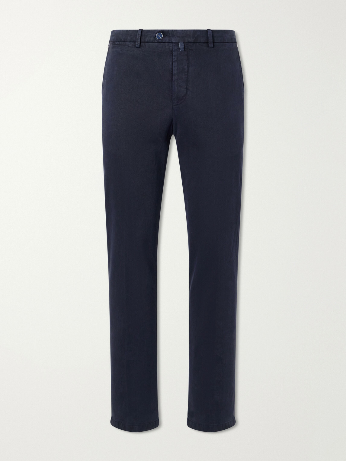 Kiton - Straight-Leg Lyocell-Blend Trousers - Blue