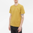 Comme des Garçons Play Men's Small Red Heart T-Shirt in Olive