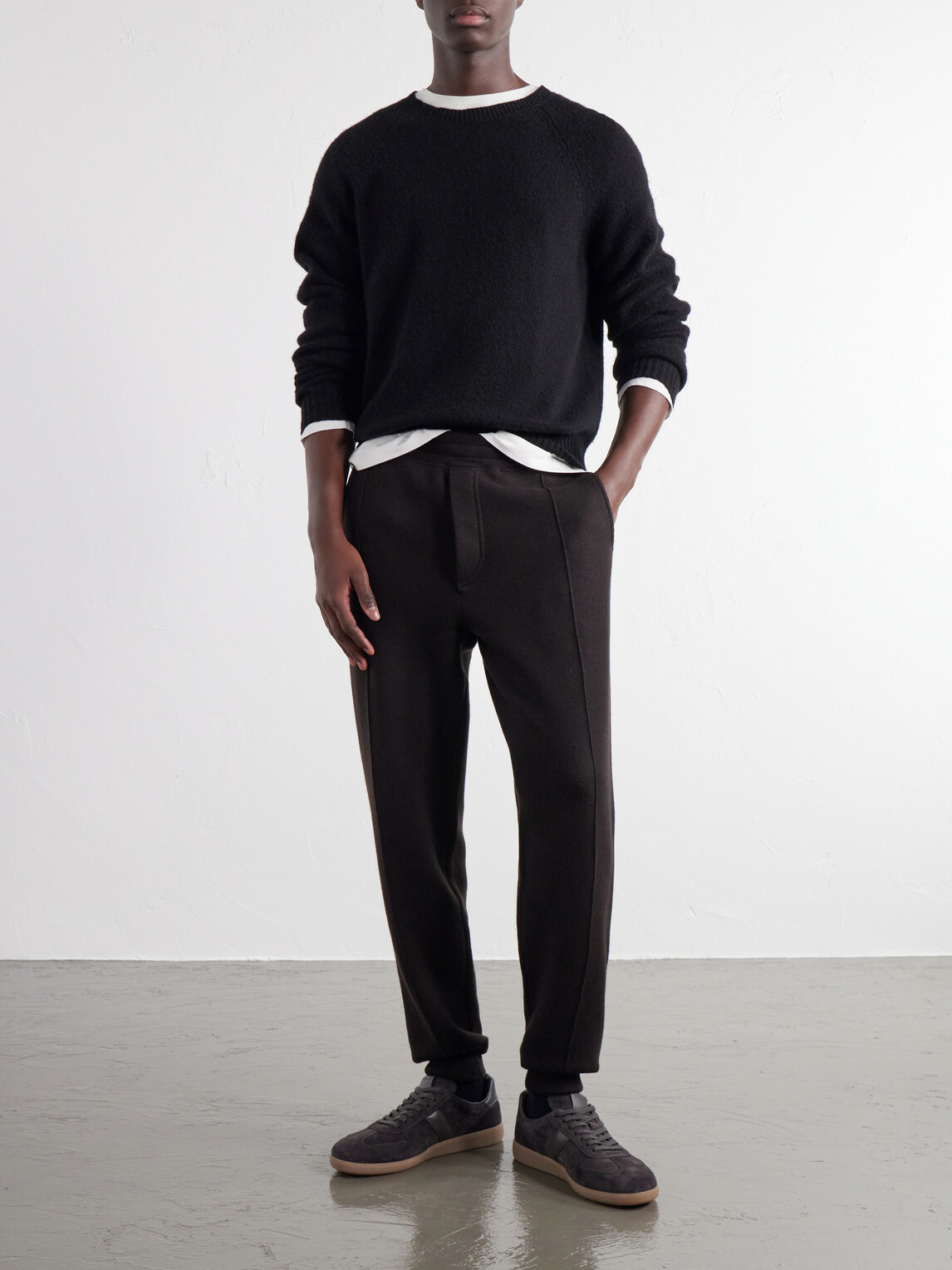TOM FORD - Tapered Wool-Jersey Sweatpants - Brown