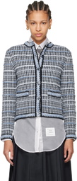 Thom Browne Blue Crewneck Cardigan