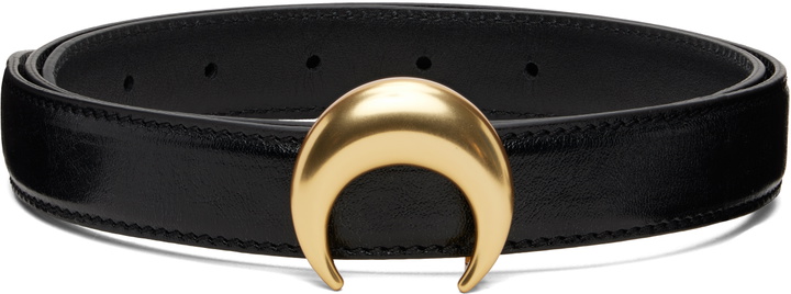 Photo: Marine Serre Black Smooth Leather Moon Belt