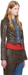 Andersson Bell Brown Lance Faux-Leather Jacket