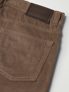 Canali - Slim-Fit Stretch-Cotton and Modal-Blend Corduroy Trousers - Brown