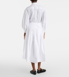 Simone Rocha Floral-appliqué cotton poplin midi skirt