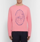 Acne Studios - Oslavi E Crayfish Embroidered Loopback Cotton-Jersey Sweatshirt - Men - Pink