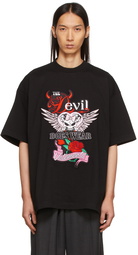 VETEMENTS Black 'Devil Wears Vetements' Patched T-Shirt