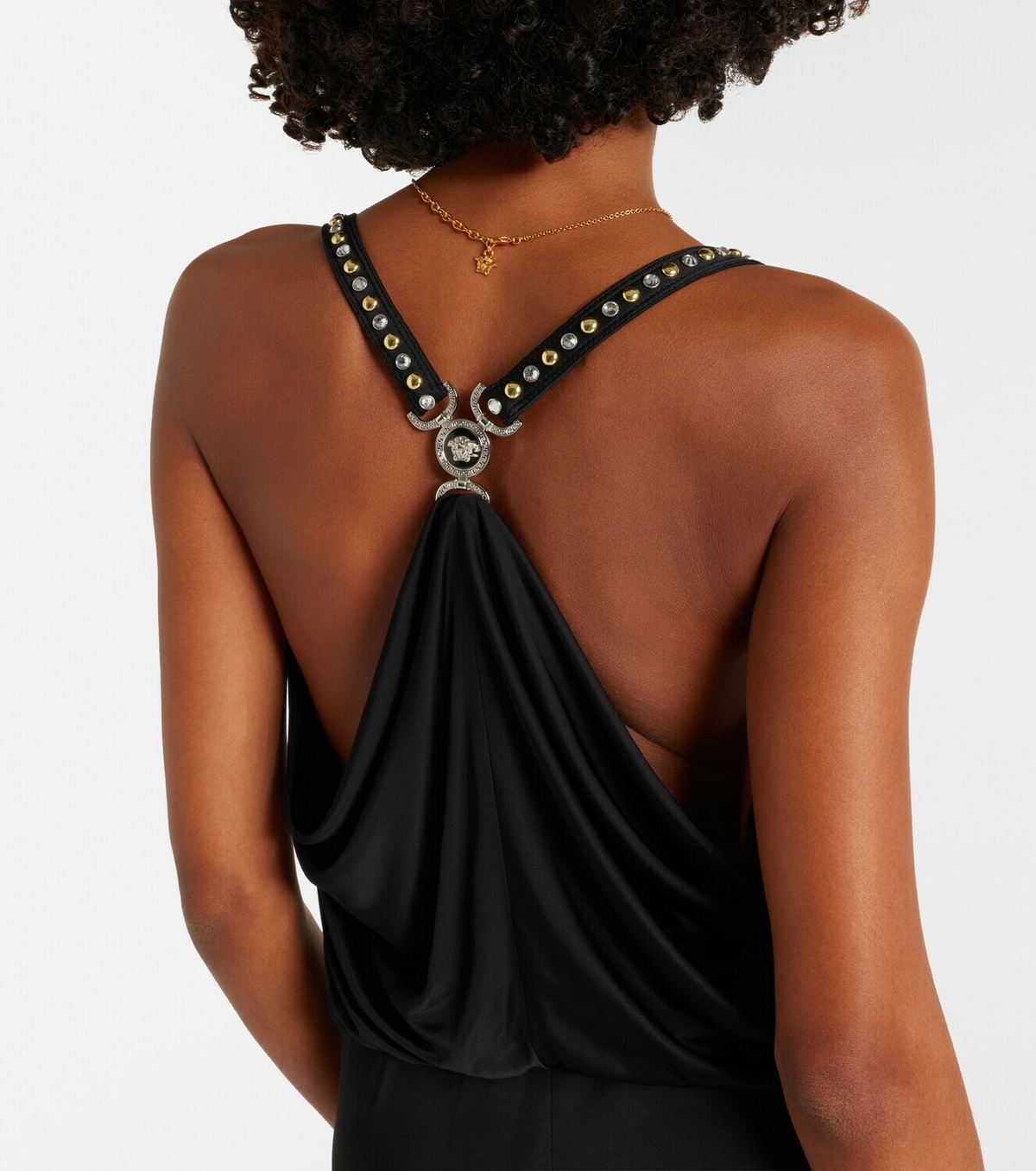 Versace Embellished jersey gown