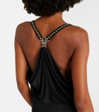 Versace Embellished jersey gown