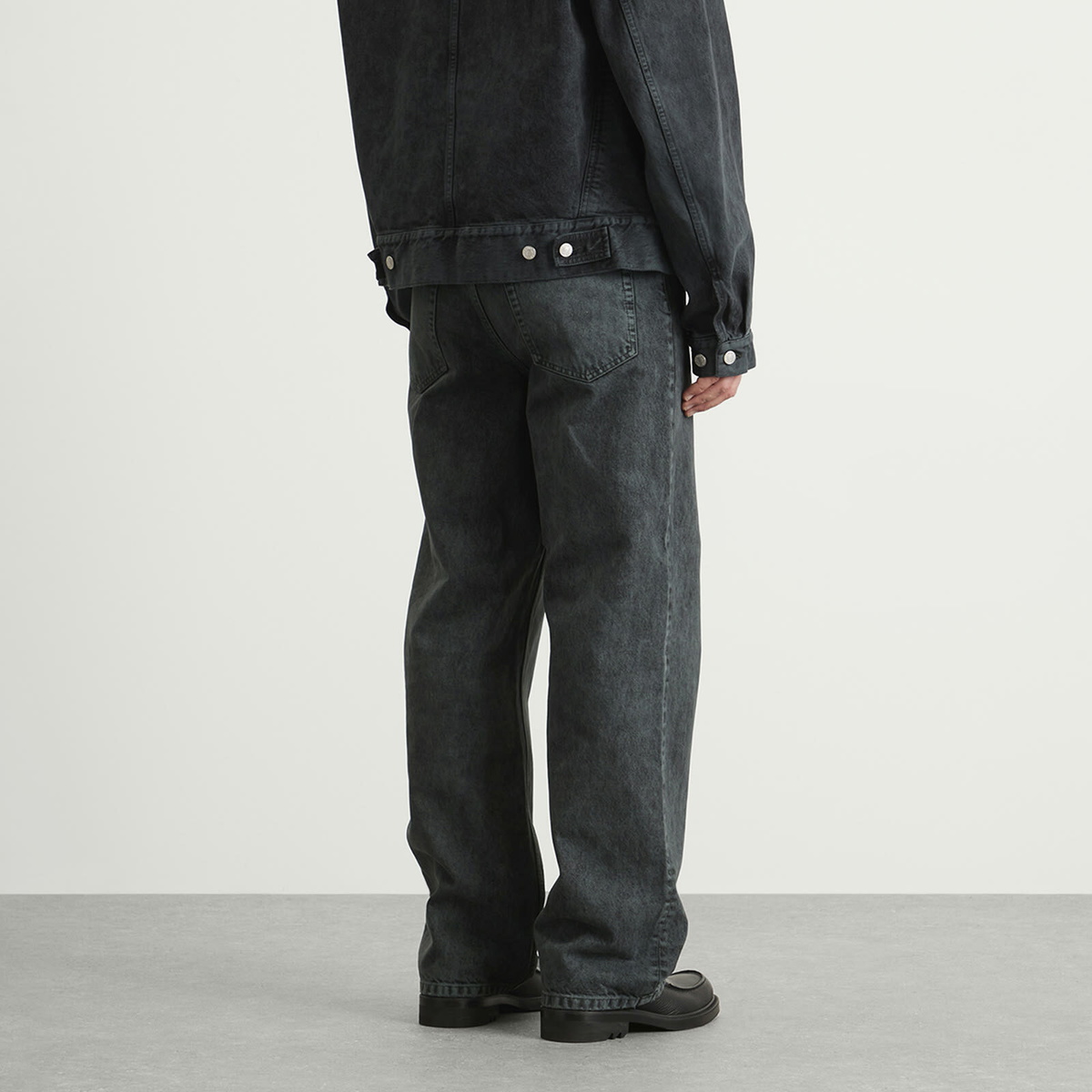Dries Van Noten Men's Heavy Weight Denim Washed Jeans in Petrol