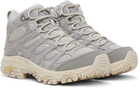Merrell 1TRL Gray Moab 3 Mid Waterproof Sneakers
