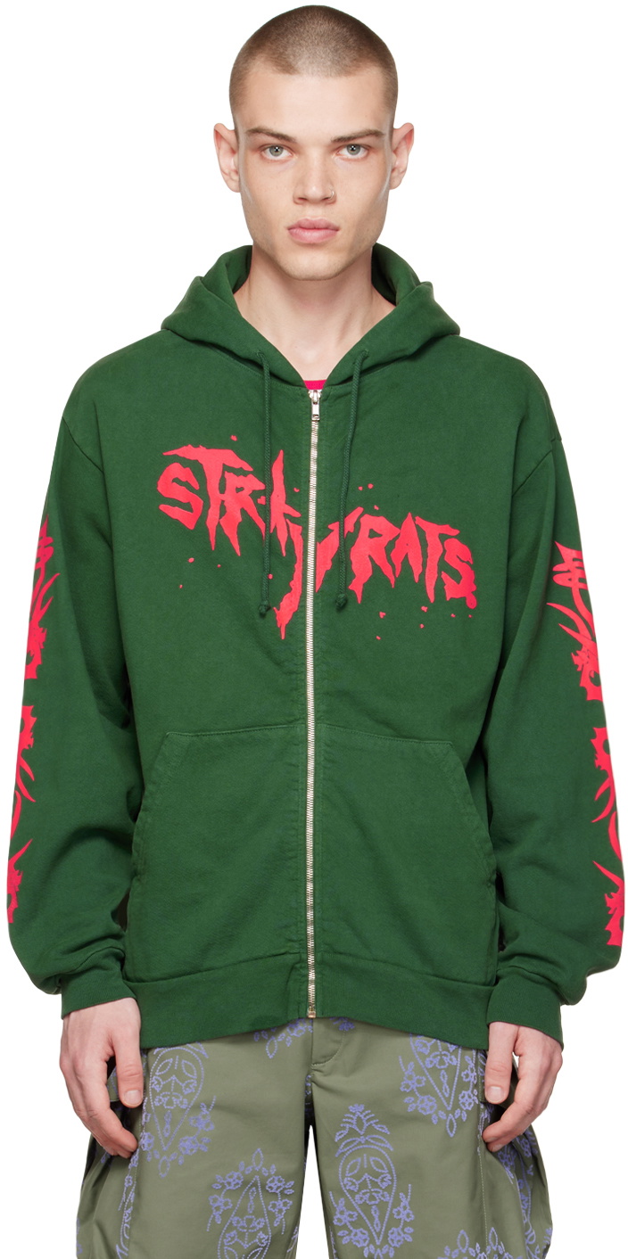 Photo: Stray Rats Green Printed Hoodie