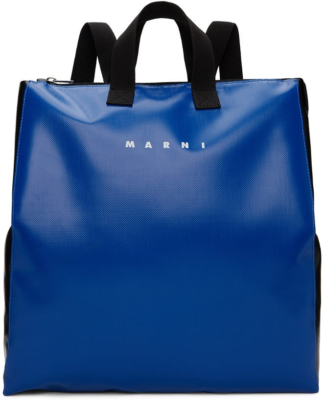 Photo: Marni Blue PVC Two-Way Tote Backpack