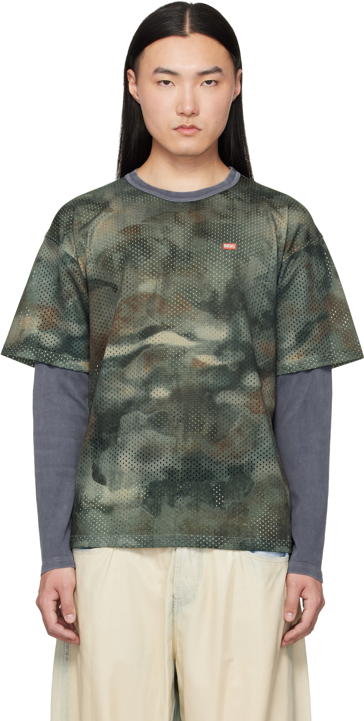 Diesel Khaki T-Cranet-Ls Long Sleeve T-Shirt Diesel