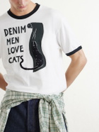 KAPITAL - Embellished Printed Cotton-Jersey T-Shirt - White