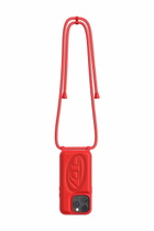 Diesel Necklace case oval D for i Phone 14 Pro - Phone cases with lanyard - Unisex - Red