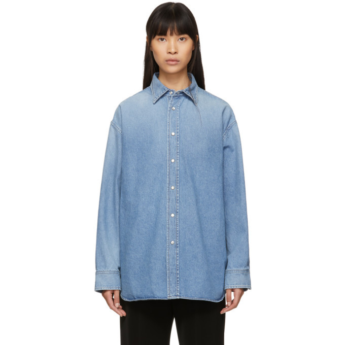 Balenciaga Blue Chambray Tattoo Shirt Balenciaga