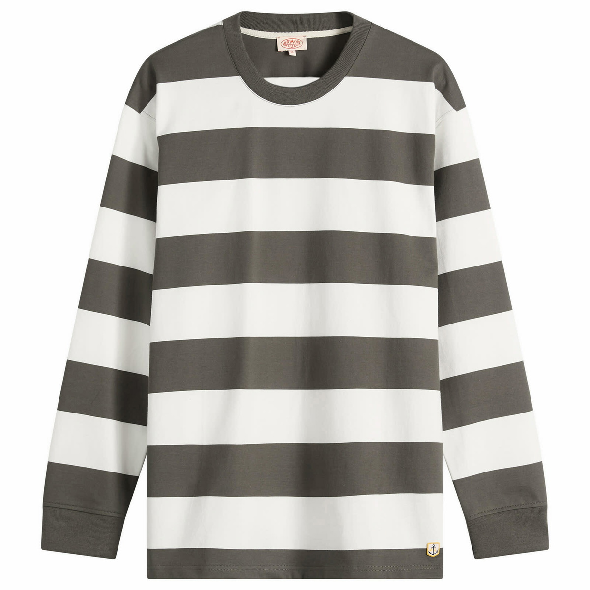 Armor-Lux Men's Long Sleeve Wide Stripe T-Shirt in Chimera/Milk