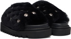 Toga Pulla Black Fur Concho Slippers