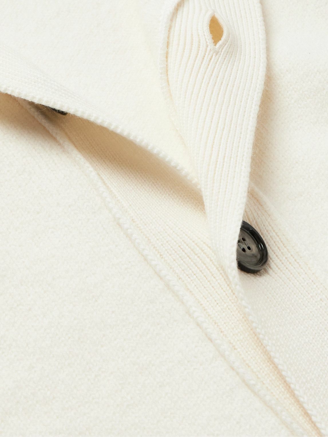 AMI PARIS - Logo-Intarsia Merino Wool Cardigan - Neutrals