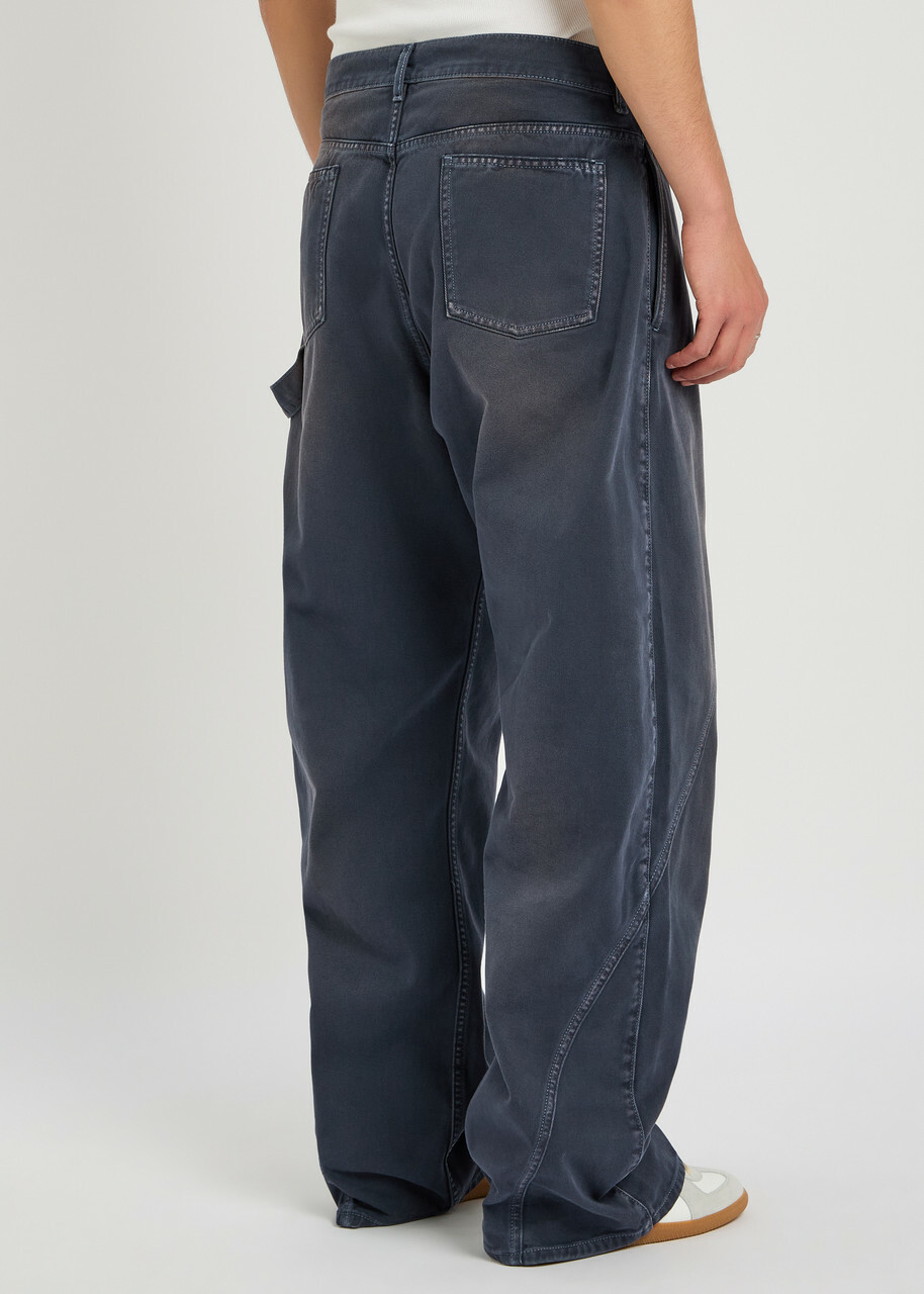 JW Anderson Twisted Workwear Straight-leg Denim Jeans Navy