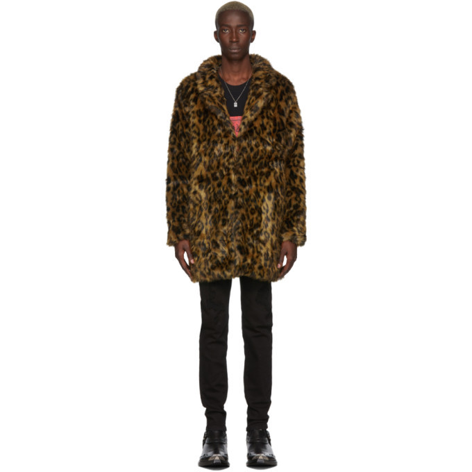 Stolen Girlfriends Club レオパード柄ファーコート M Stolen Girlfriends Club Brown and Black Leopard Viper Room Coat
