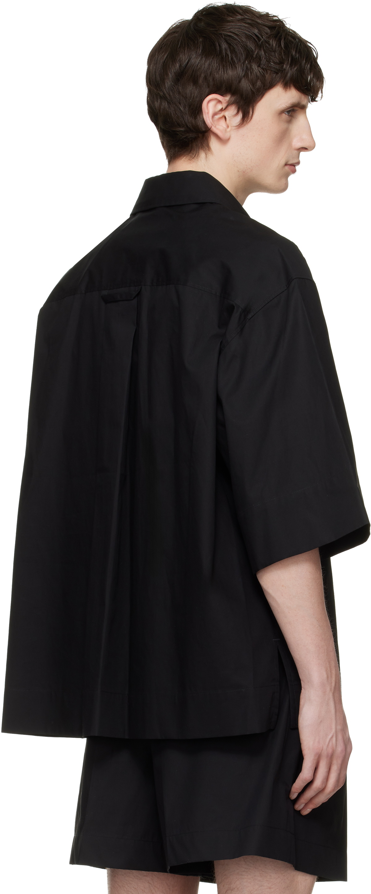 Simone Rocha Black Embellished Boxy Pen Pocket Shirt
