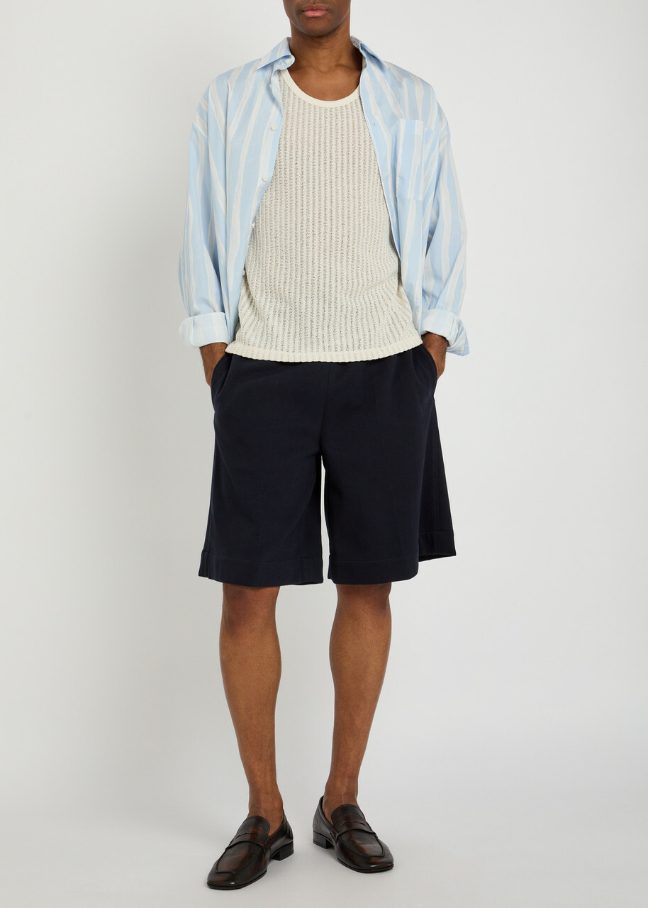 Jil Sander Cotton Shorts Navy