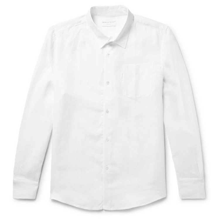 Photo: Derek Rose - Monaco Linen Shirt - Men - White