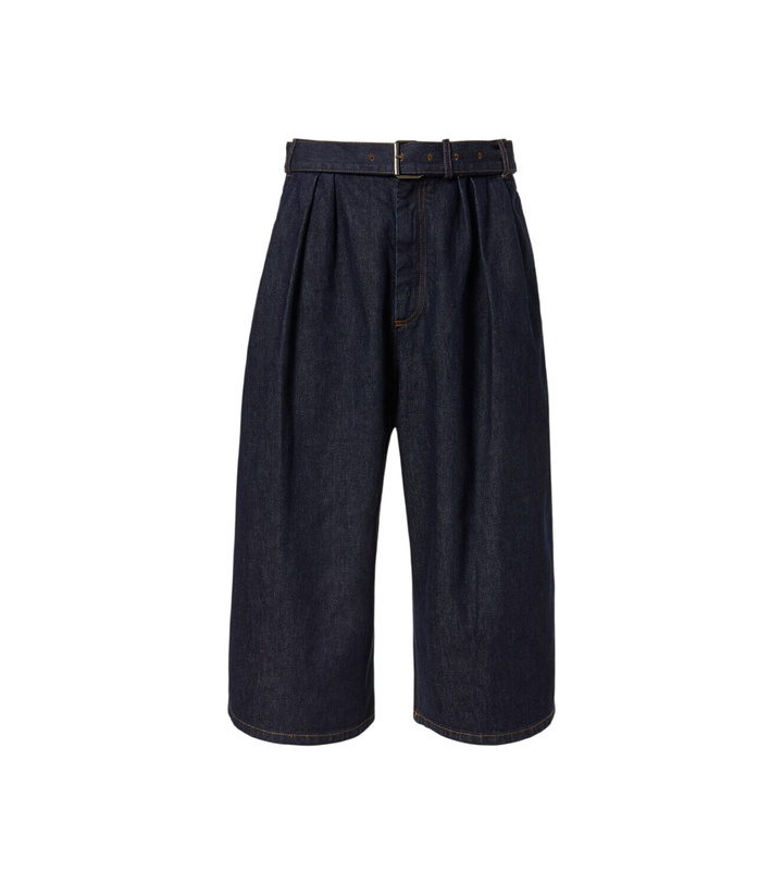 Photo: Dries Van Noten Belted denim Bermuda shorts