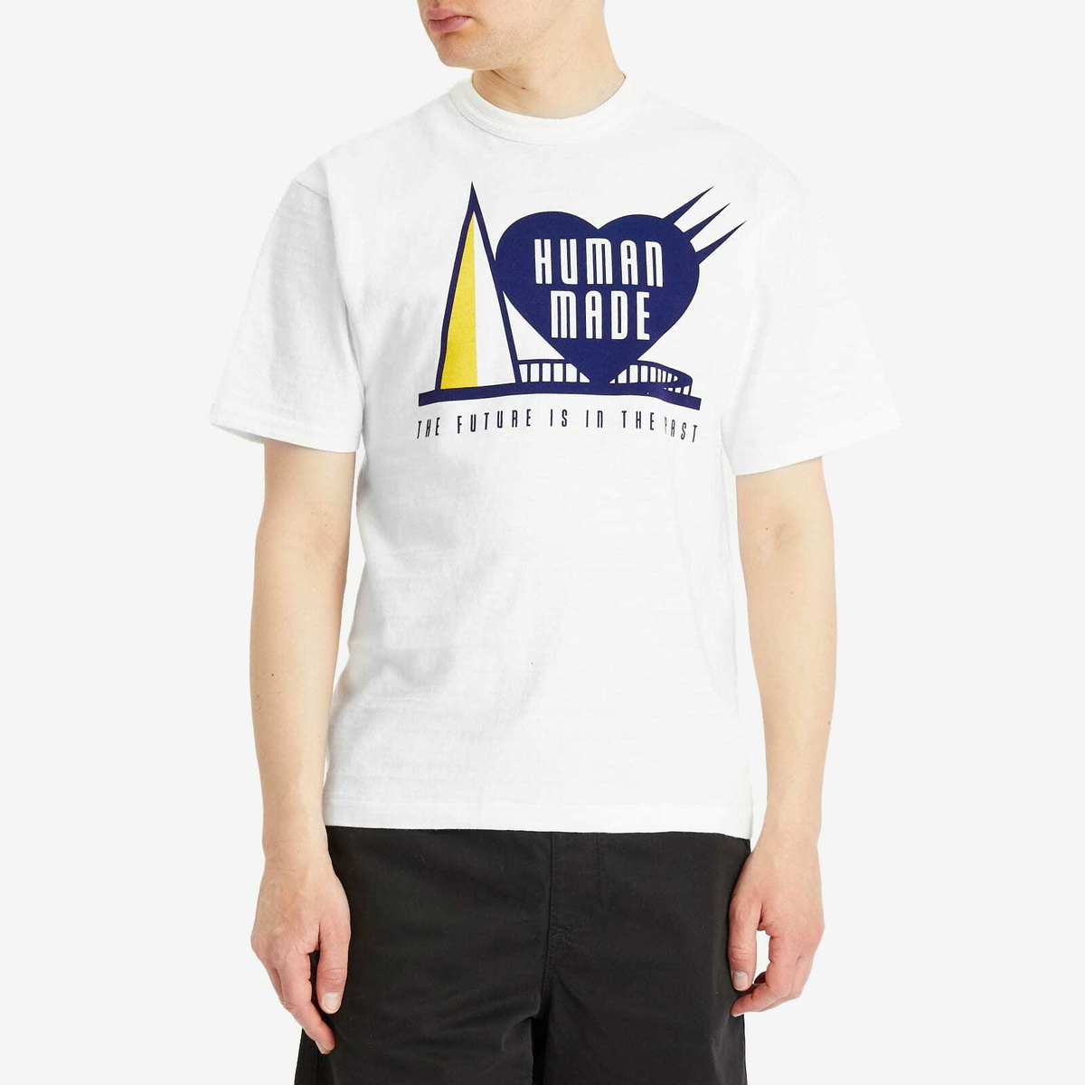 Human Made Men's The Future is in the Past T-Shirt in White Human Made