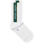 Wood Wood Men's Conor Logo Sports Socks in Hunter Green
