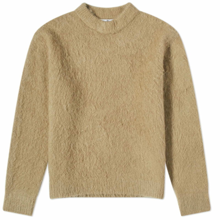 Photo: Acne Studios Men's Kameo Solid Brushed Crew Knit in Dark Beige