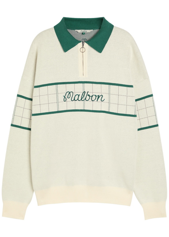 Photo: Malbon Bennet Logo-embroidered Cotton Polo Jumper Beige