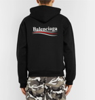 Balenciaga - Printed Loopback Cotton-Jersey Hoodie - Men - Black